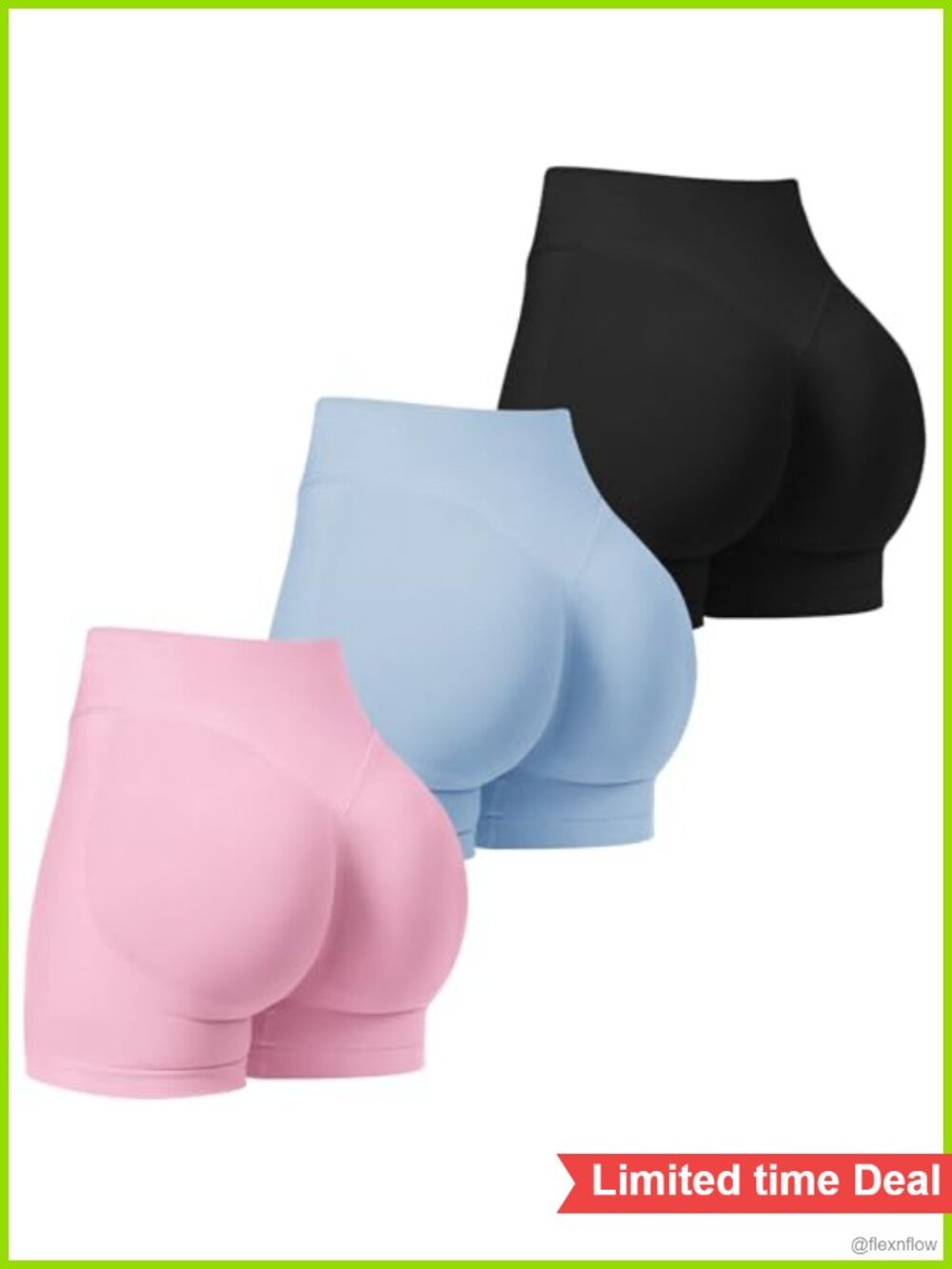 Women's Seamless Workout Shorts High Waist Scrunch Butt Lifting Gym Biker Shorts